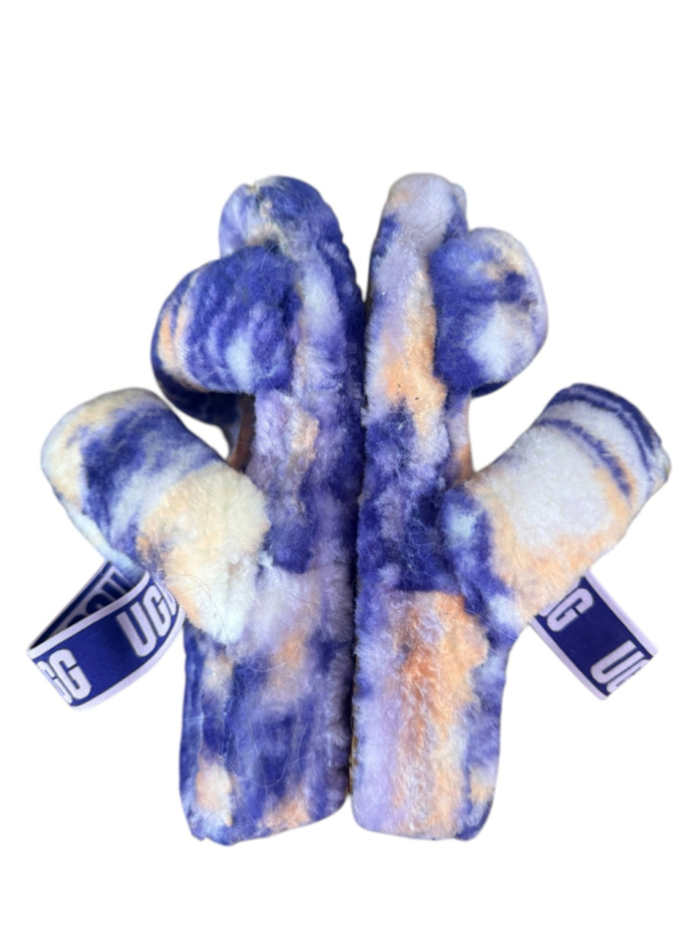 Women's UGG Tie-Dye Fluff Slippers, size 7 - Picture 3 of 7